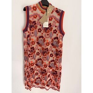 BURBERRY Edna  Floral Crochet Knit Mock Neck Sleeveless Top Size 8 NWT